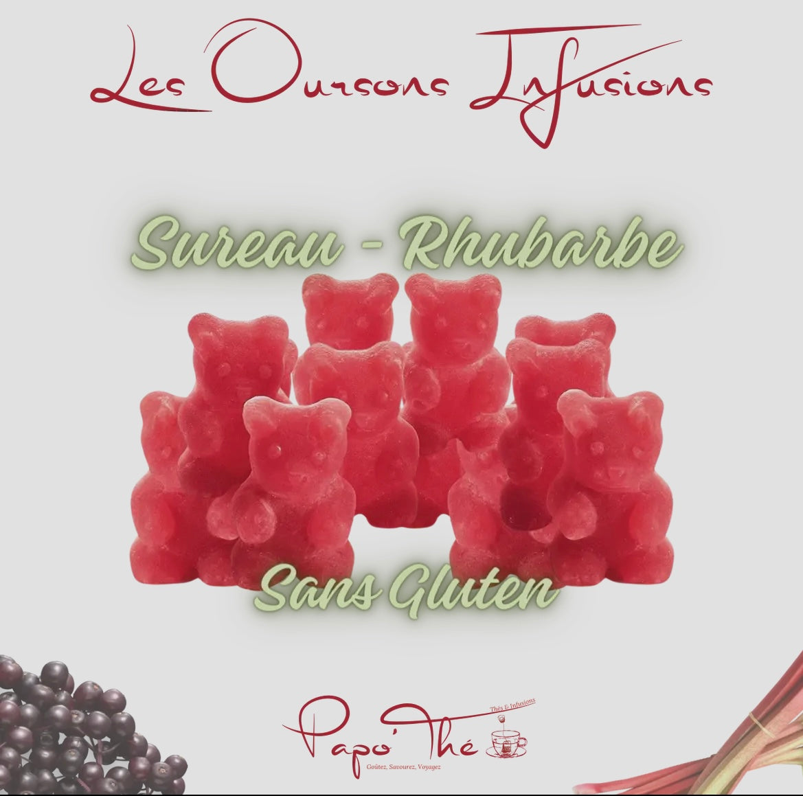 Bonbons sureau rhubarbe x10 🌸