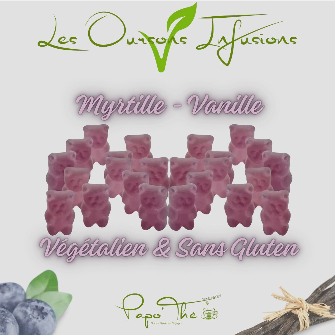 Bonbons myrtille-vanille x30🫐
